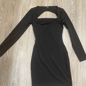 Express Black Bodycon Long Sleeve Dress